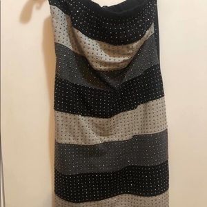 Strapless Black & Grey Studded Dress
